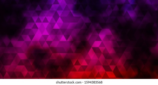 Dark Pink, Yellow vector template with crystals, triangles. Glitter abstract illustration with triangular shapes. Template for landing pages.