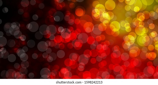 Dark Pink, Yellow vector template with circles. Colorful illustration with gradient dots in nature style. Pattern for booklets, leaflets.