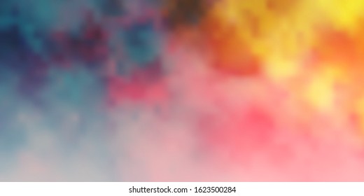 Dark Pink, Yellow vector template with sky, clouds. Abstract illustration with colorful gradient clouds. Pattern for your commercials.