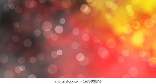 Dark Pink, Yellow vector template with circles. Colorful illustration with gradient dots in nature style. Pattern for booklets, leaflets.