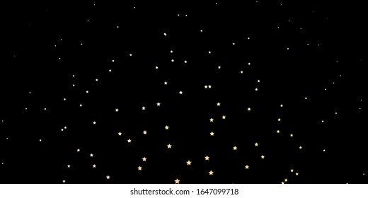 Planta vectorial amarilla y rosa oscuro con estrellas de neón. Ilustración decorativa con estrellas en plantilla abstracta. Patrón para anuncios de año nuevo, folletos.