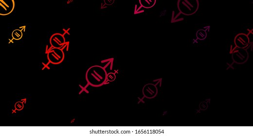 Dark Pink, Yellow vector template with businesswoman signs. Illustration with signs of women's strength and power. Best design to show the power of women.