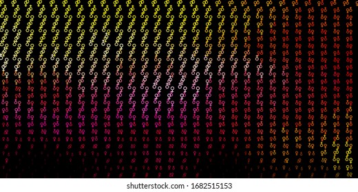 Dark Pink, Yellow vector template with esoteric signs. Illustration with magical signs of spiritual power. Simple design for occult depiction.