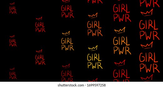 Dark Pink, Yellow vector template with businesswoman signs. Abstract illustration with a depiction of women's power. Elegant design for wallpapers.