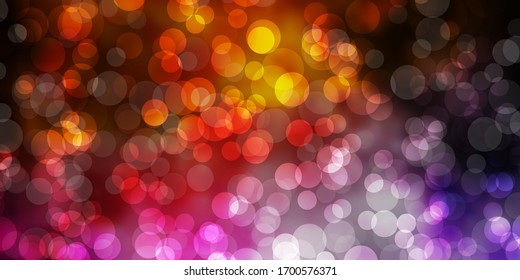 Dark Pink, Yellow vector template with circles. Abstract colorful disks on simple gradient background. Design for posters, banners.
