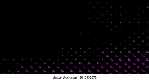 Dark pink, yellow vector template with businesswoman signs. Colorful feminism symbols with a gradient in modern style. Elegant design for wallpapers.