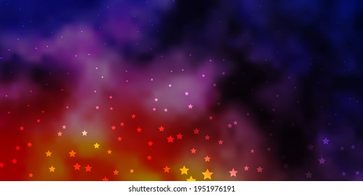 Dunkelrosa, gelbe Vektorvorlage mit Neonstern. Dekorative Illustration mit Sternen auf abstrakter Vorlage. Muster für neue Jahreswerbung, Broschüren.