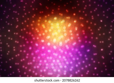 Plantilla de vector amarillo rosado oscuro con círculos. Ilustración abstracta con burbujas de colores al estilo natural. Nueva plantilla para tu libro de marcas.