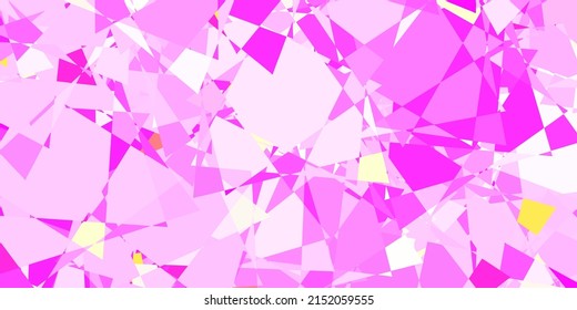 Plantilla vectorial rosa oscuro, amarillo con formas triangulares. Ilustración abstracta sobresaliente con una gama de triángulos coloridos. Patrón de fondo de pantalla.