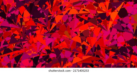 Plantilla vectorial rosa oscuro, amarillo con formas triangulares. Ilustración de material web con triángulos abstractos coloridos. Una adición fácil a sus comerciales.