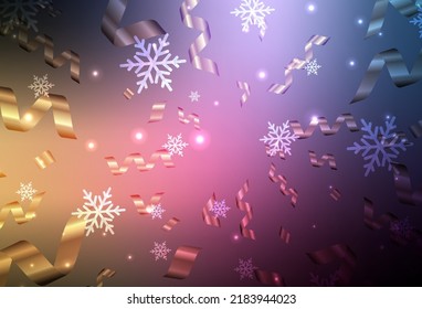 Dark Pink, Yellow vector template in carnival style. A colorful design in Christmas style with gradient. Pattern for booklets, leaflets of education.