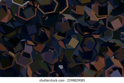 Plantilla de vector amarillo rosado oscuro en estilo hexagonal. Ilustración abstracta brillante en estilo hexagonal. Diseño para afiches y banners de sitios web.
