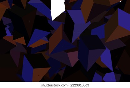 Plantilla de vector amarillo rosa oscuro con cristales, triángulos. Triángulos sobre fondo abstracto con gradiente colorido. Diseño sencillo para su sitio web.