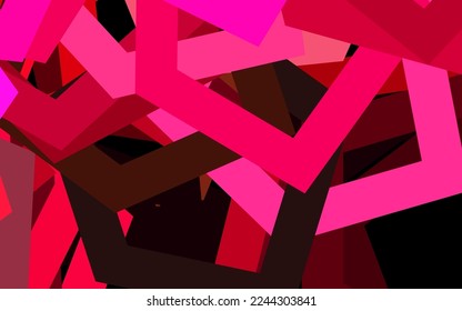 Plantilla de vector amarillo rosado oscuro en estilo hexagonal. Desenfoque del fondo con hexágonos coloridos. Diseño para afiches y banners de sitios web.