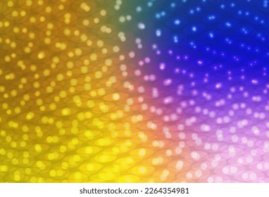 Plantilla de vector amarillo rosado oscuro con círculos. Burbujas borrosas sobre fondo abstracto con gradiente colorido. Patrón de anuncios, folletos.