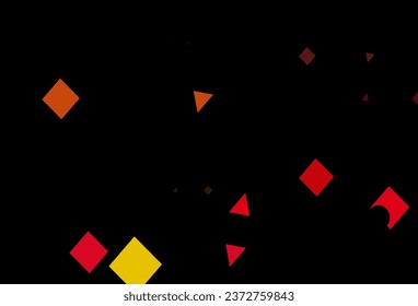 Dark pink, yellow vector template with crystals, circles, squares. Glitter abstract illustration with spheres, squares, lines. Pattern can be used for websites.