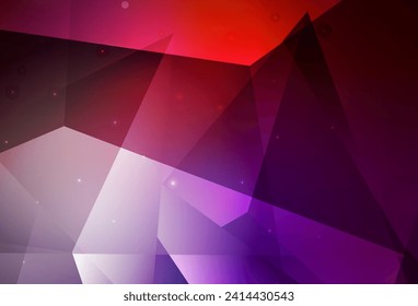 Plantilla de vector amarillo rosa oscuro con cristales, triángulos. Ilustración abstracta brillante con formas triangulares. Diseño moderno para su tarjeta de visita.