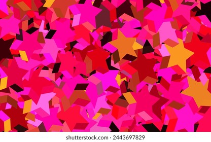 Dark Pink, Yellow vector template with sky stars. Blurred decorative design in simple style with stars. Best design for your ad, poster, banner.