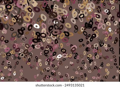 Rosa oscuro, Plantilla de Vector amarillo con círculos. Hermosa ilustración de colores con círculos borrosos en estilo natural. Diseño para anuncios comerciales.