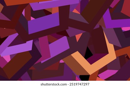 Rosa escuro, modelo vetor amarelo em estilo hexagonal. Hexágonos coloridos no plano de fundo borrado. Padrão para anúncios, folhetos.