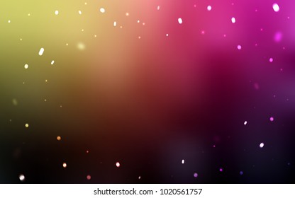 Dark Pink, Yellow vector texture with colored snowflakes. Modern geometrical abstract illustration with crystals of ice. The pattern can be used for new year ad, booklets.