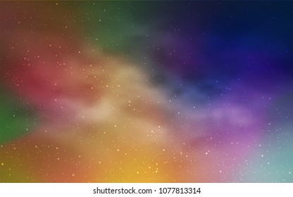 Dark Pink, Yellow vector texture with milky way stars. Blurred decorative design in simple style with galaxy stars. Smart design for your business advert.