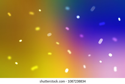 Dark Pink, Yellow vector texture with colored snowflakes. Blurred decorative design in xmas style with snow. The pattern can be used for year new  websites.