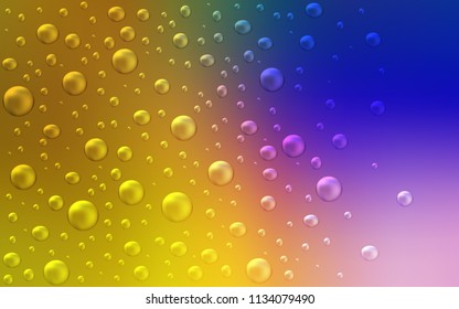 Dark Pink, Yellow vector texture with disks. Glitter abstract illustration with blurred drops of rain. The pattern can be used for ads, leaflets of liquid.