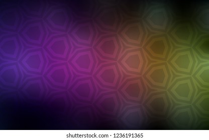 Dark Pink, Yellow vector texture with colorful hexagons. Glitter abstract illustration in hexagonal style. New template for your brand book.