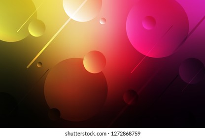 Dark Pink, Yellow vector texture with disks. Beautiful colored illustration with blurred circles in nature style. New design for ad, poster, banner of your website.