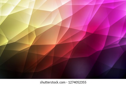 Dark Pink, Yellow vector texture with triangular style. Triangles on abstract background with colorful gradient. Pattern for booklets, leaflets