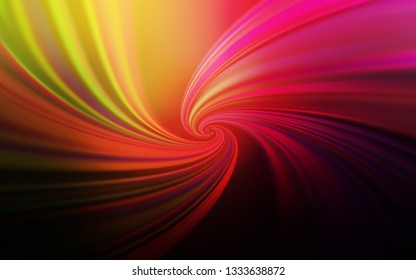 Dark Pink, Yellow vector texture with bent lines. Colorful geometric sample with gradient lines.  Colorful wave pattern for your design.