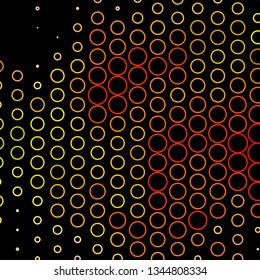 Dark Pink, Yellow vector texture with circles. Modern abstract illustration with colorful circle shapes. Pattern for websites, landing pages.