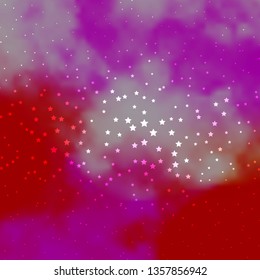 Dark Pink, Yellow vector texture with beautiful stars. Shining colorful illustration with small and big stars. Pattern for new year ad, booklets.