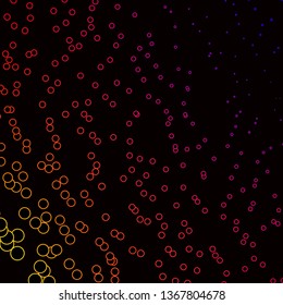 Dark Pink, Yellow vector texture with circles. Abstract illustration with colorful spots in nature style. Pattern for wallpapers, curtains.