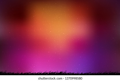 Dark Pink, Yellow vector texture with milky way stars. Modern abstract illustration with Big Dipper stars. Pattern for astrology websites.