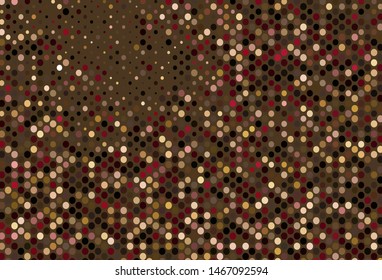 Dark Pink, Yellow vector texture with disks. Illustration with set of shining colorful abstract circles. Design for business adverts.