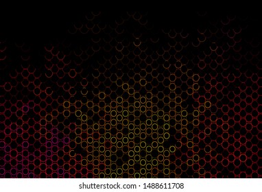 Dark Pink, Yellow vector texture with disks. Illustration with set of shining colorful abstract circles. Completely new template for your brand book.