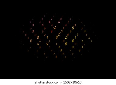 Dark Pink, Yellow vector texture with musical notes. Shining illustration of colorful gradient music notes. Pattern for festival leaflets.