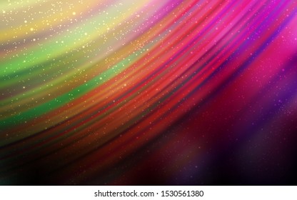 Dark Pink, Yellow vector texture with milky way stars. Space stars on blurred abstract background with gradient. Smart design for your business advert.
