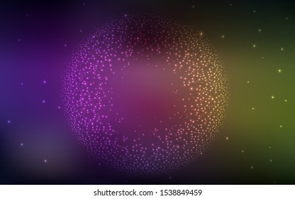 Dark Pink, Yellow vector texture with milky way stars. Blurred decorative design in simple style with galaxy stars. Pattern for astrology websites.