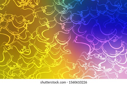 Dark Pink, Yellow vector texture with hot peppers. Illustration with set of fresh peppers in doodle style. Pattern for ads of breakfast, lunch, dinner.