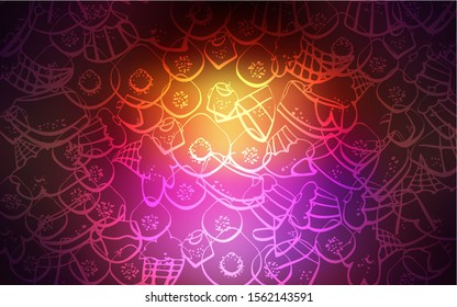 Dark Pink, Yellow vector texture with sweets, candies. Glitter abstract sketch with sweets, candies, desserts. Design for ad, poster, banner of cafes or restaurants.