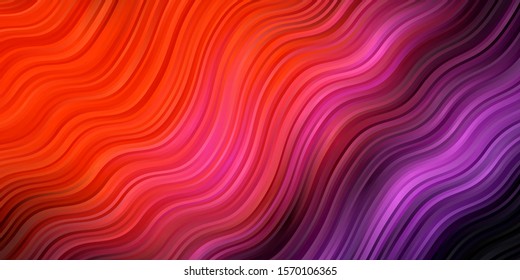 Dark Pink, Yellow vector texture with circular arc. Colorful illustration in circular style with lines. Pattern for ads, commercials.