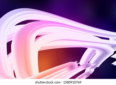 Dark Pink, Yellow vector texture with curved lines. Glitter abstract illustration with wry lines. New composition for your brand book.
