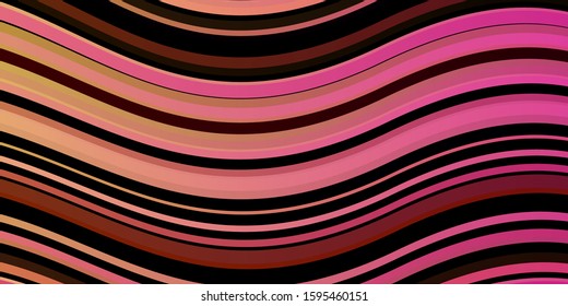 Dark Pink, Yellow vector texture with curves. Colorful illustration in circular style with lines. Pattern for busines booklets, leaflets