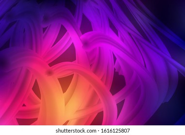 Dark Pink, Yellow vector texture with curved lines. Colorful geometric sample with gradient lines.  Abstract style for your business design.