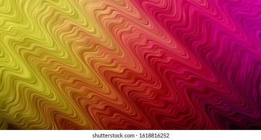 Dark Pink, Yellow vector texture with wry lines. Bright sample with colorful bent lines, shapes. Pattern for booklets, leaflets.
