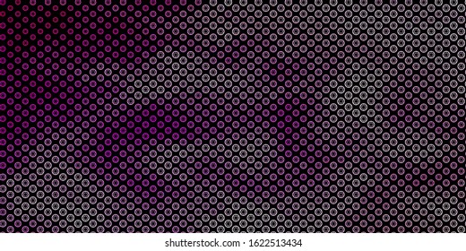 Dark Pink, Yellow vector texture with religion symbols. Retro design in abstract style with witchcraft forms. Simple design for occult depiction.