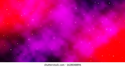 Dark Pink, Yellow vector texture with beautiful stars. Shining colorful illustration with small and big stars. Design for your business promotion.